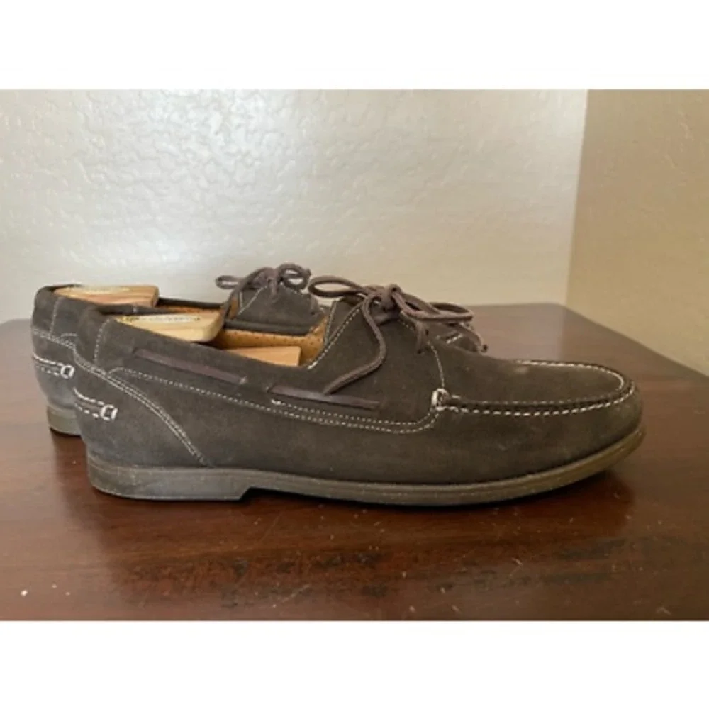 Cole Haan Mens Dominick Boat Shoes Gray Moc Toe Lace Up 12 M